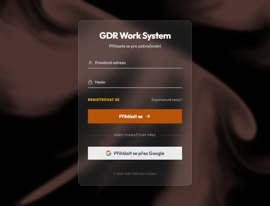 Náhled webu GDR Work System
